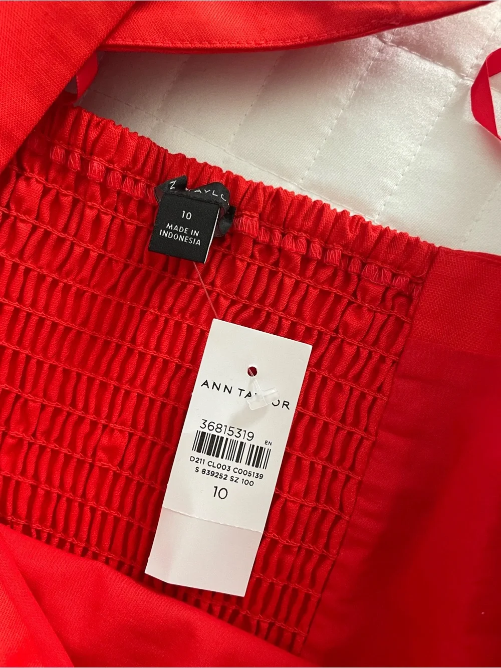 Ann Taylor Linen Blend Red Midi Skirt and Crop Top set, size 10/12, NWT